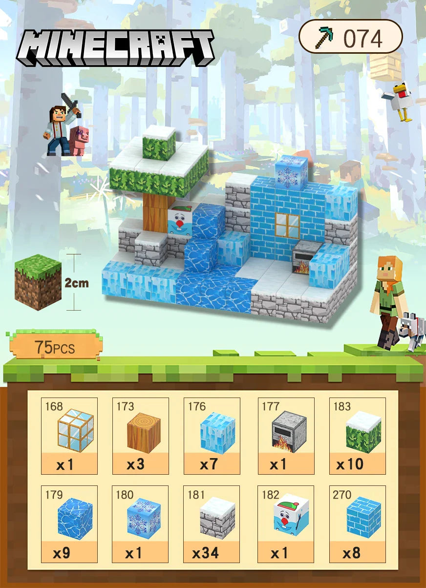 HKM-684755 Magnetic Building Block Cube Set for Kids - DIY Educational Sensory Game with Over 500 Accessories