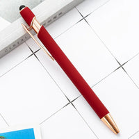 HKM-684755 Rose Gold Soft Touch Ballpoint Stylus Pen with Touch Screen Compatibility