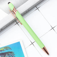 HKM-684755 Rose Gold Soft Touch Ballpoint Stylus Pen with Touch Screen Compatibility