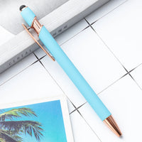HKM-684755 Rose Gold Soft Touch Ballpoint Stylus Pen with Touch Screen Compatibility