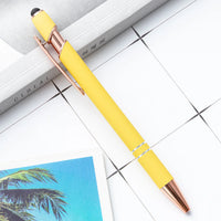 HKM-684755 Rose Gold Soft Touch Ballpoint Stylus Pen with Touch Screen Compatibility