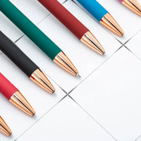 HKM-684755 Rose Gold Soft Touch Ballpoint Stylus Pen with Touch Screen Compatibility