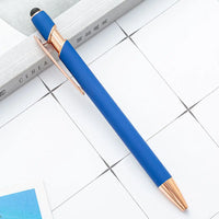 HKM-684755 Rose Gold Soft Touch Ballpoint Stylus Pen with Touch Screen Compatibility