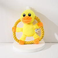 HKM-6848573 Plush Pet Toys: Cute Pink Pig, Yellow Duck, and Bear for Dogs
