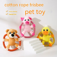 HKM-6848573 Plush Pet Toys: Cute Pink Pig, Yellow Duck, and Bear for Dogs