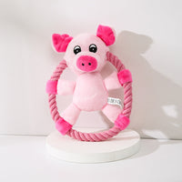 HKM-6848573 Plush Pet Toys: Cute Pink Pig, Yellow Duck, and Bear for Dogs