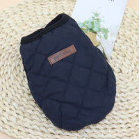 HKM-6849341 Cozy Dark Blue and Beige Plaid Polar Fleece Pet Vest for Small to Large Dogs