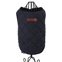 HKM-6849341 Cozy Dark Blue and Beige Plaid Polar Fleece Pet Vest for Small to Large Dogs