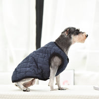 HKM-6849341 Cozy Dark Blue and Beige Plaid Polar Fleece Pet Vest for Small to Large Dogs