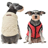 HKM-6849341 Cozy Dark Blue and Beige Plaid Polar Fleece Pet Vest for Small to Large Dogs
