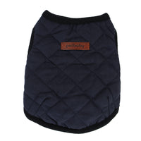 HKM-6849341 Cozy Dark Blue and Beige Plaid Polar Fleece Pet Vest for Small to Large Dogs