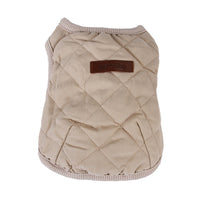 HKM-6849341 Cozy Dark Blue and Beige Plaid Polar Fleece Pet Vest for Small to Large Dogs