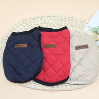 HKM-6849341 Cozy Dark Blue and Beige Plaid Polar Fleece Pet Vest for Small to Large Dogs