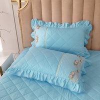 HKM-684947 Lace Trim Pure Cotton Pillowcase Set in Multiple Colors
