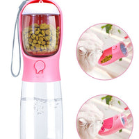 HKM-6849597 Portable Pet Water Cup with Detachable Design for Dogs and Cats, 550ML Capacity, Milk White, Cherry Blossom, Turquoise