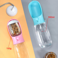 HKM-6849597 Portable Pet Water Cup with Detachable Design for Dogs and Cats, 550ML Capacity, Milk White, Cherry Blossom, Turquoise