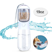 HKM-6849597 Portable Pet Water Cup with Detachable Design for Dogs and Cats, 550ML Capacity, Milk White, Cherry Blossom, Turquoise