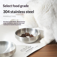 HKM-6849725 Large Capacity Stainless Steel Grain Drinking Bowl with Magnetic Stand for Cats