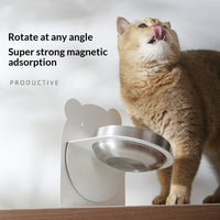 HKM-6849725 Large Capacity Stainless Steel Grain Drinking Bowl with Magnetic Stand for Cats