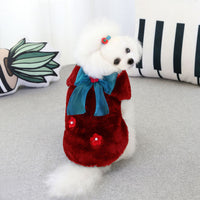 HKM-6850109 European and American Style Cotton Rabbit Fur Vest for Pets in Burgundy, Black, and Green