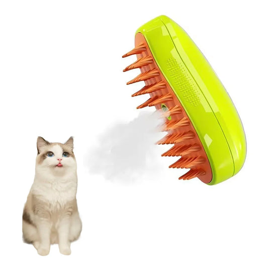 HKM-685139 3-in-1 Rechargeable Pet Hair Massage Brush with Steam Spray for Dogs and Cats