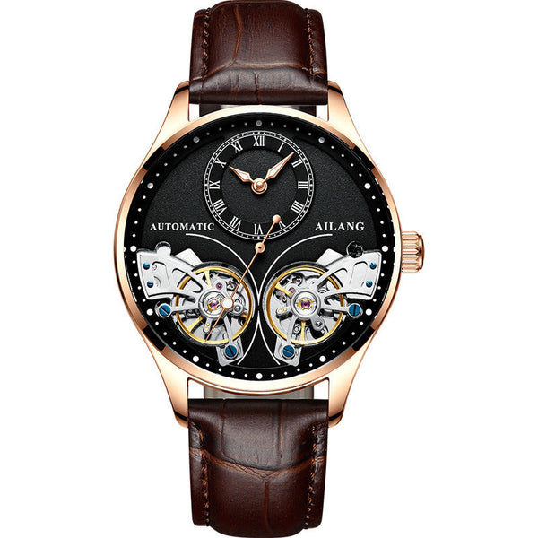 HKM-685139 Twosome Automatic Moon Phase Tourbillon Men's Watch, 41mm Titanium Waterproof