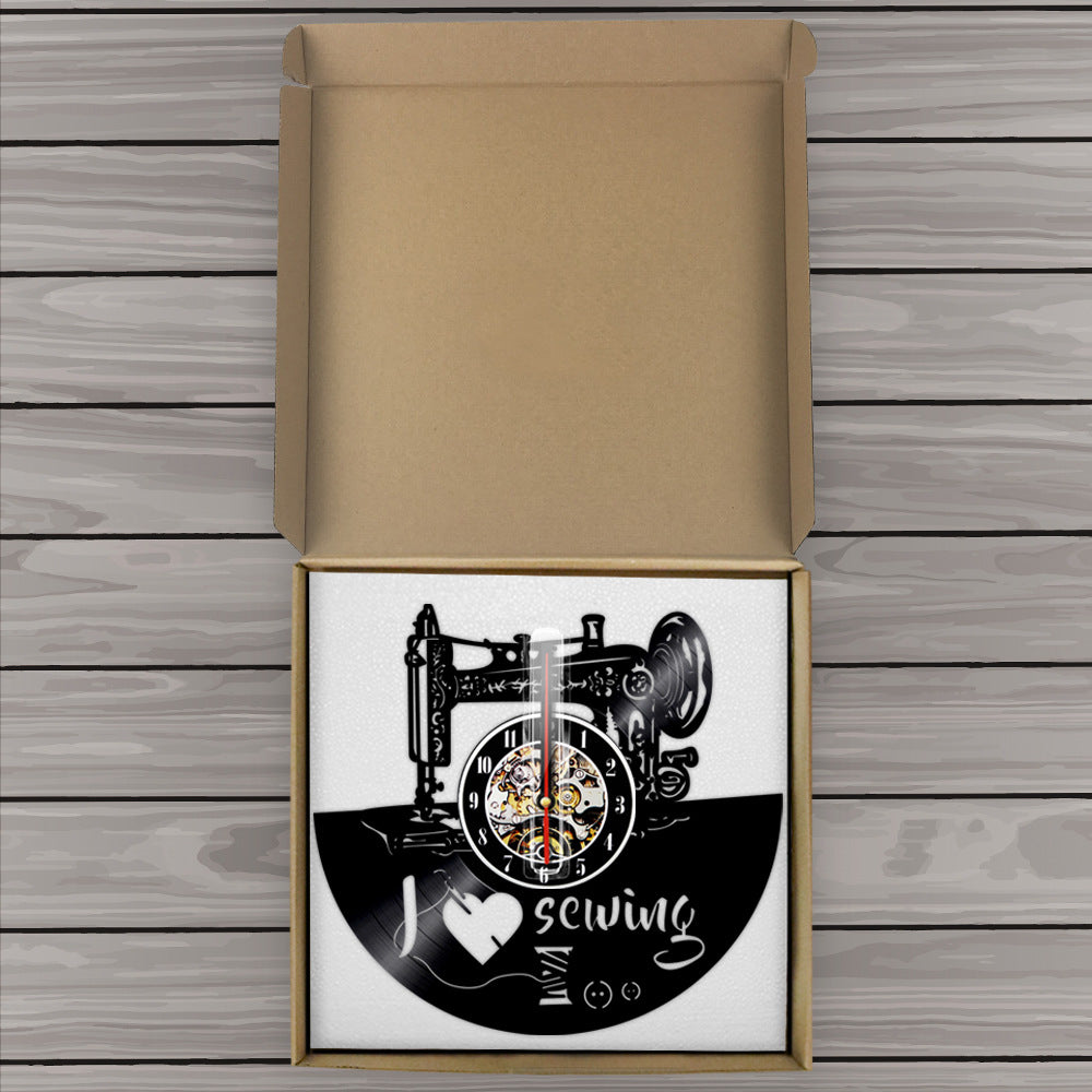HKM-685139 Vinyl Record Wall Clock – Retro Home Decor for Music Lovers