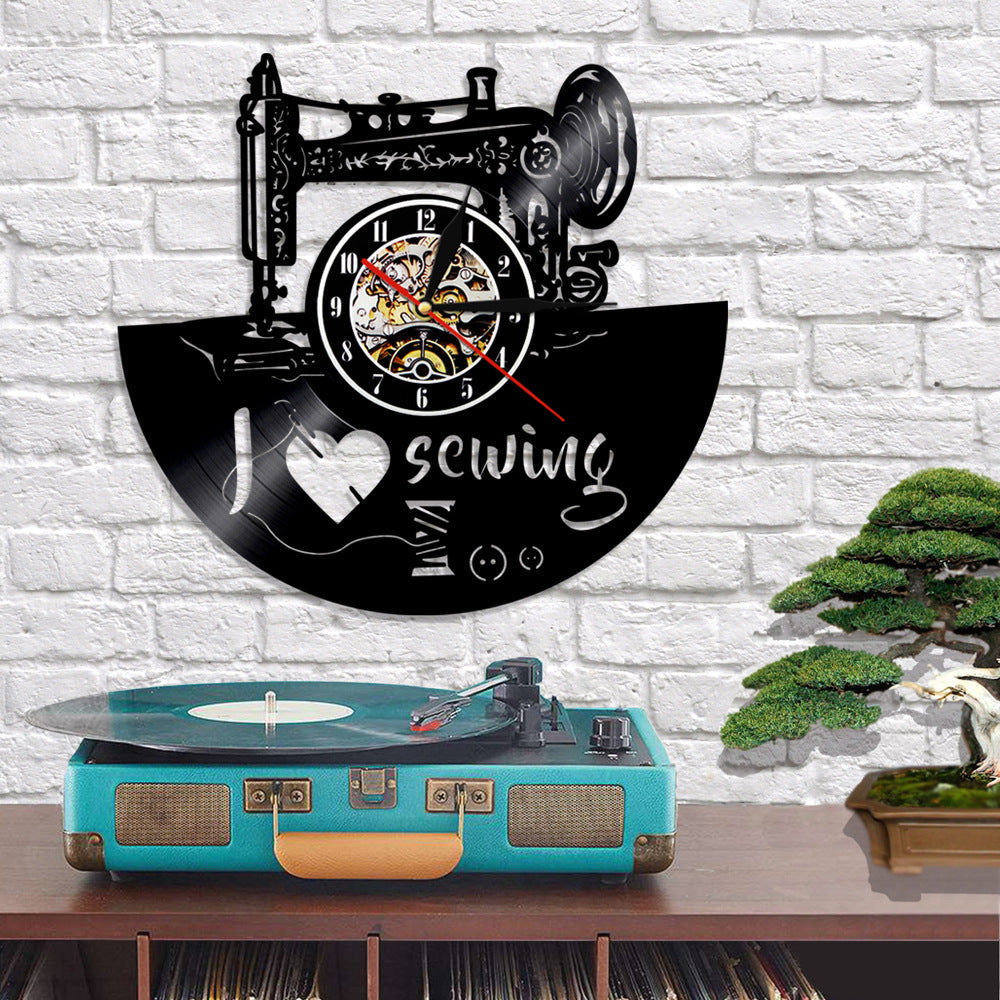 HKM-685139 Vinyl Record Wall Clock – Retro Home Decor for Music Lovers