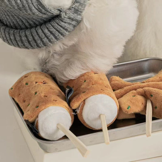HKM-685267 Pet Dog Plush Rice Cake Sound Toy for Interactive Play