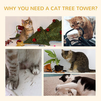HKM-6852797 Adjustable Floor Standing Cat Tree with Hammock - 94.5-10.25 Inch Height for Climbing and Relaxation
