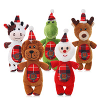 HKM-6854333 Interactive Plush Pet Toy for Dogs - Teeth Resistant, Lion, Cow, Elk & Old Man Designs, 24x10cm