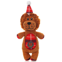 HKM-6854333 Interactive Plush Pet Toy for Dogs - Teeth Resistant, Lion, Cow, Elk & Old Man Designs, 24x10cm