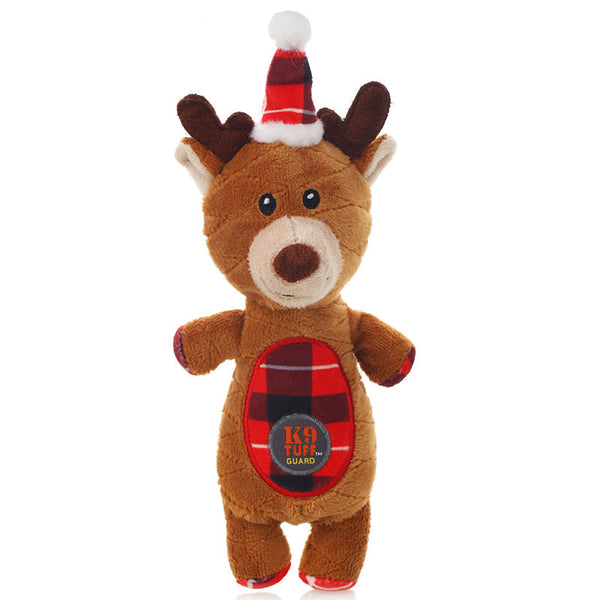 HKM-6854333 Interactive Plush Pet Toy for Dogs - Teeth Resistant, Lion, Cow, Elk & Old Man Designs, 24x10cm