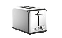 HKM-685523 Stainless Steel Wide Slot 2-Slice Electric Bread Toaster with Even Toasting and Adjustable Settings