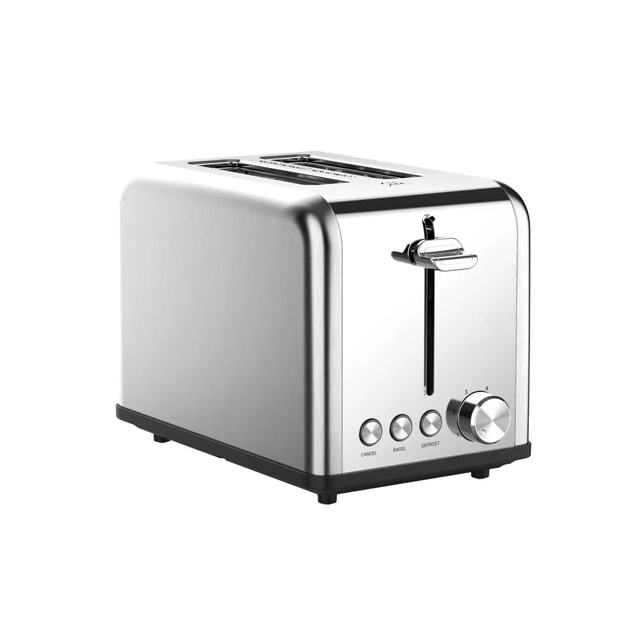 HKM-685523 Stainless Steel Wide Slot 2-Slice Electric Bread Toaster with Even Toasting and Adjustable Settings