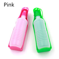 HKM-6855357 Portable Plastic Dog Water Bottle with Built-in Bowl - 500ml Hydration Feeder for Outdoor Travel