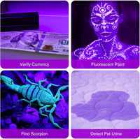 HKM-6856765 Mini LED UV Blacklight Flashlight for Detecting Pet Urine Stains, Bed Bugs, and Scorpions - Portable and Waterproof