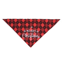 HKM-6856893 Festive Triangular Dog Saliva Towel in Color Matching Patterns - Snowman & Plaid