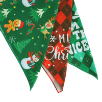 HKM-6856893 Festive Triangular Dog Saliva Towel in Color Matching Patterns - Snowman & Plaid