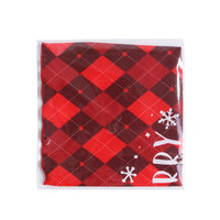 HKM-6856893 Festive Triangular Dog Saliva Towel in Color Matching Patterns - Snowman & Plaid