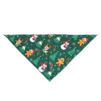 HKM-6856893 Festive Triangular Dog Saliva Towel in Color Matching Patterns - Snowman & Plaid