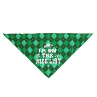HKM-6856893 Festive Triangular Dog Saliva Towel in Color Matching Patterns - Snowman & Plaid