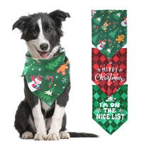 HKM-6856893 Festive Triangular Dog Saliva Towel in Color Matching Patterns - Snowman & Plaid