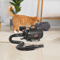 HKM-6857149 Pet Hair Dryer with Adjustable Speed and Temperature Control, 2800W/4.3HP Motor, Includes 4 Nozzles and Extendable Hose