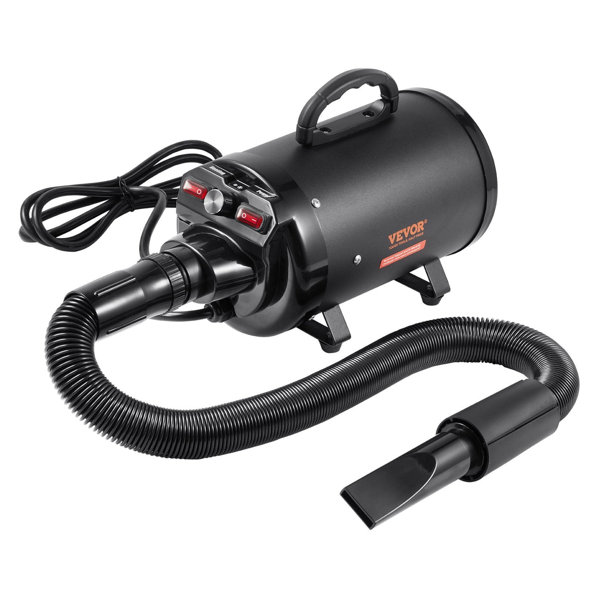 HKM-6857149 Pet Hair Dryer with Adjustable Speed and Temperature Control, 2800W/4.3HP Motor, Includes 4 Nozzles and Extendable Hose