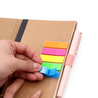 HKM-685907 Custom PU A4 Notebook with Sticky Notes and Pen Set