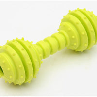 HKM-6860093 TPR Rubber Barbell Pet Toy with Spiked Ring for Chewing, 12.5cm in Yellow, Rose Red, and Blue