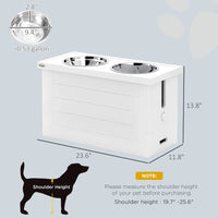 HKM-6860733 Elevated Dog Feeding Station with Slow Feeder Mat and Storage Cabinet for Large Dogs - 3 Stainless Steel Bowls Included
