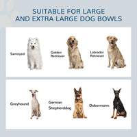 HKM-6860733 Elevated Dog Feeding Station with Slow Feeder Mat and Storage Cabinet for Large Dogs - 3 Stainless Steel Bowls Included