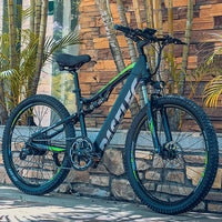 HKM-686099 Powerful 500W Electric Mountain Bike with Full Suspension, 27.5" Wheels, and 9-Speed Gears